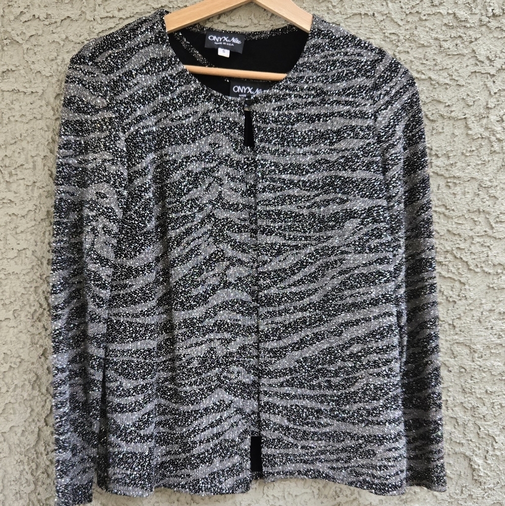 Onxy Nite Shell Cardigan Evening Sparkle Set